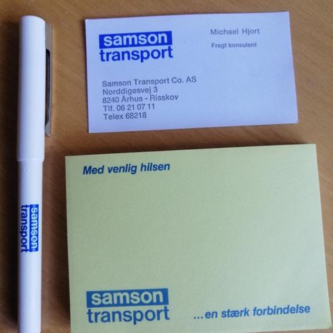 Samson Transport reklameartikler