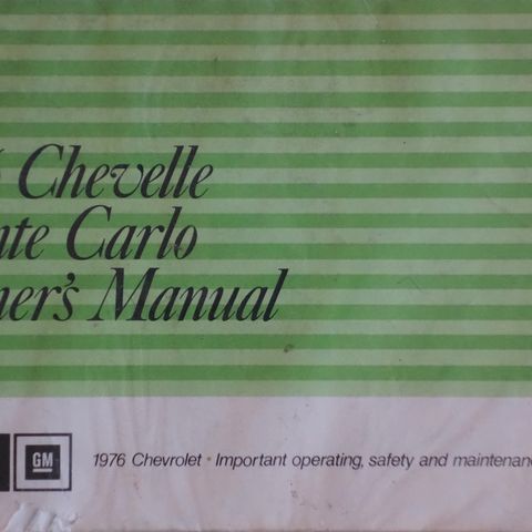 Chevelle/Monte Carlo 1976 owners manual