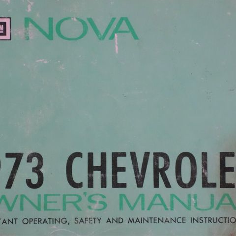 Chevrolet Nova 1973 owners manual