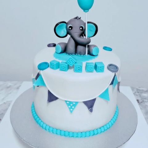 Christening cake for a baby boy👶🐘👶