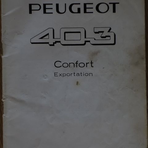 Peugot 403 confort håndbok
