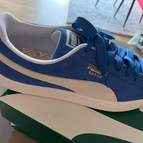 Fritidssko fra Puma olympic suede shoe blue white str. 40,5