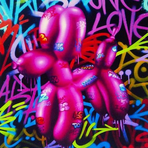 Ches - Vandal balloon dog, hand signed 60x60