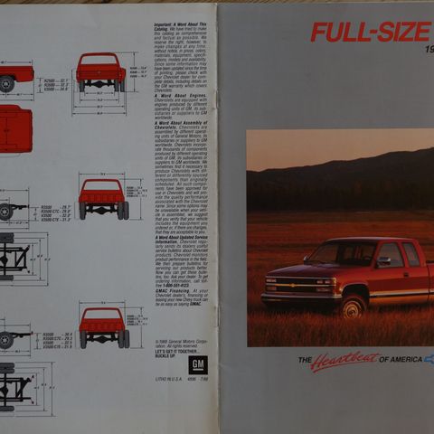 Chevy full size pickup 1993 brosjyre
