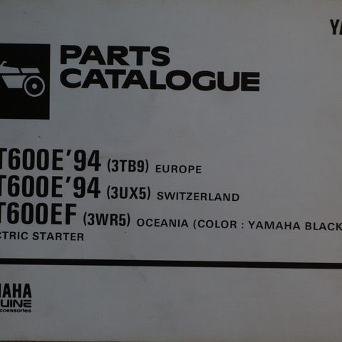 Yamaha XT600 og XJ600S parts catalog 1994