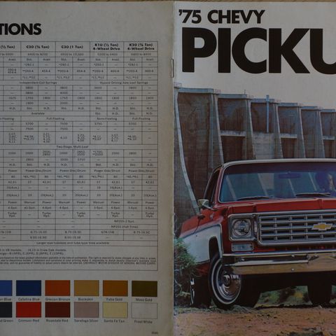 CHEVY Pickups 1975  brosjyre