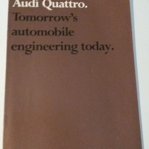 AUDI UR QUATTRO -brosjyre.