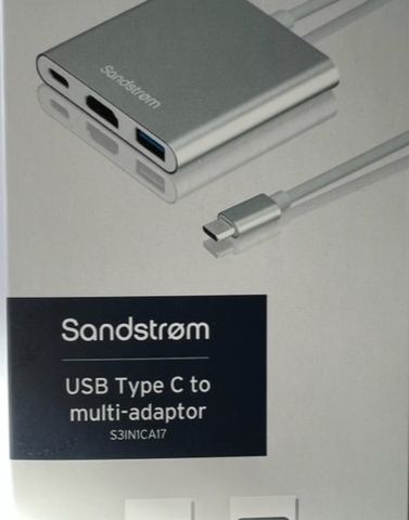 Sandstrøm USB-C multi-adapter (sølv)