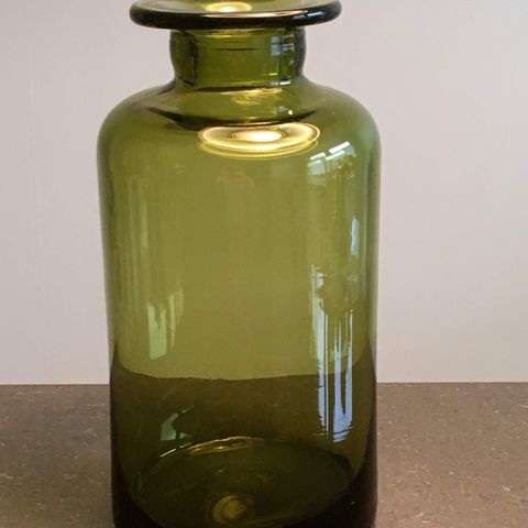 Grønn flaske/vase med puntemerke  ref. 21