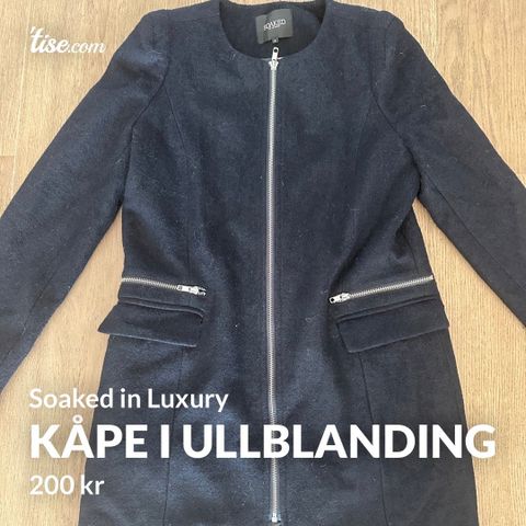 Soaked in Luxury kåpe i ullblanding