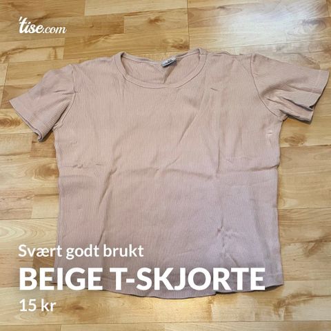 Beige t-skjorte i 100% bomull