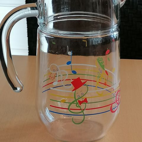 Retro glassmugge med dekor