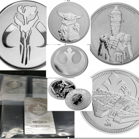 STAR WARS, Niue, 1 oz. 999 sølvmynter, se liste (OPPDATERT des-23)