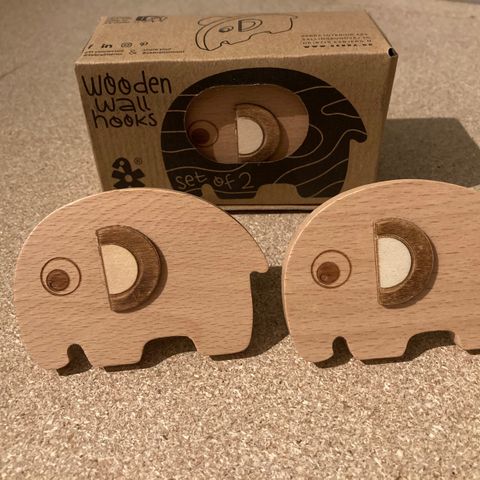 Sebra wooden wall hooks - elephant