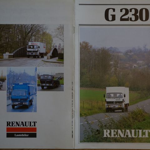 Renault G230, R340 lastebilbrosjyrer 1987 på dansk
