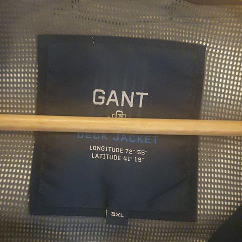 NY & UBRUKT Gant (Deck Jacket) Jakke 3 XL m/ avtagbar hette