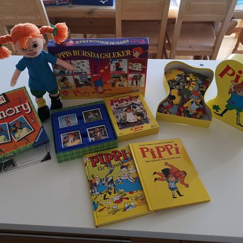 Pippi dukke, memory, puzzle, aktivitets-spill, 6 DVD