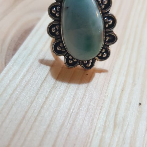 Ring, sølv 925 med Larimar.