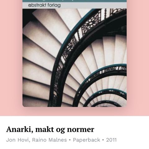 Faglitteratur. Statsvitenskap. Anarki, makt og normer