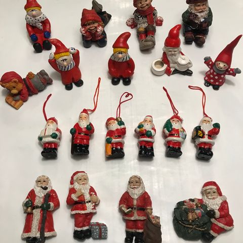 Nisser - juletrepynt magneter og figurer - nyere og eldre