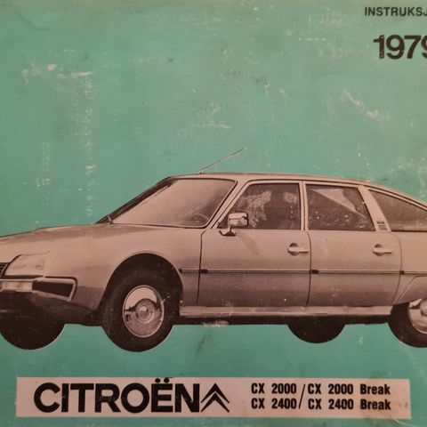 Citroën CX instruksjonsbok selges