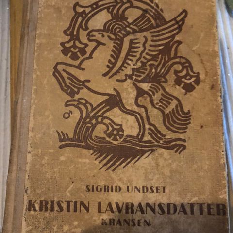 gammel bok Kristin Lavransdatter kransen av Sigrid Undset