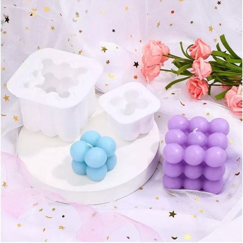 Set of 2 Bubble Candle Silicone Molds Stearinlys Silikonform