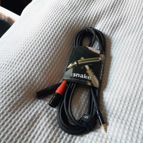 Mini jack til stereo XLR kabel 3m (Ny!)