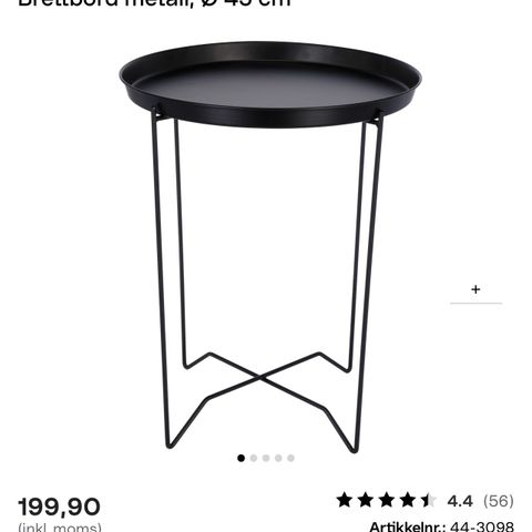 Svart Bord fra Clas Ohlson