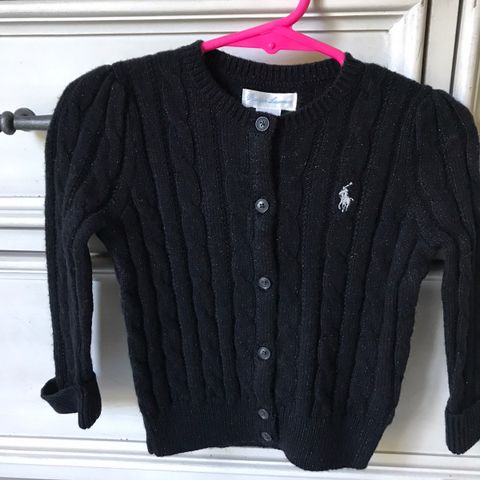 Ralph Lauren sort cardigan med glitter str 18 mnd