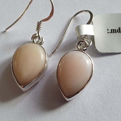 Peruvian Pink Opal 925 Sølv Earrings Øredobber Limited Edition 7.63cts