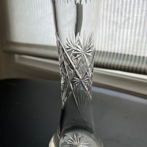 Vase, krystall, Ø 5 cm, H 18 cm