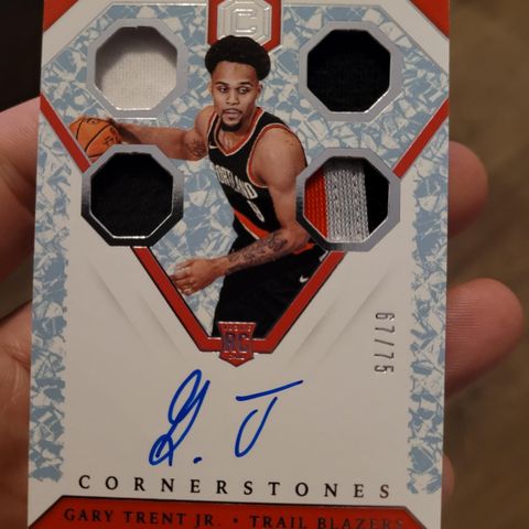 Gary Trent Jr. Signert/patch rookie kort