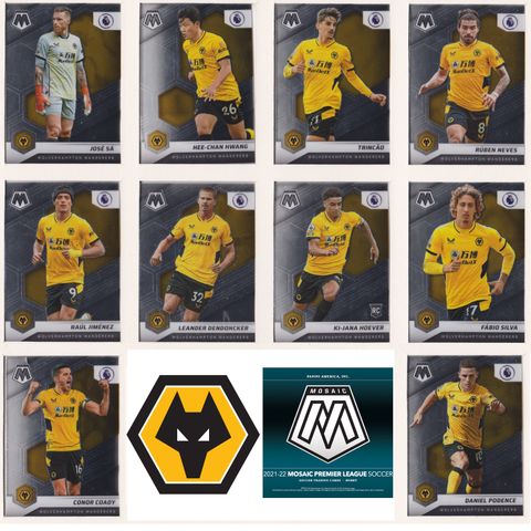 WOLVERHAMPTON  - PANINI MOSAIC PREMIER LEAGUE 2021/22 - KOMPLETT LAGSETT