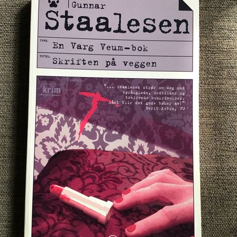 Pocketbok: Gunnar Staalesen, Skriften på veggen