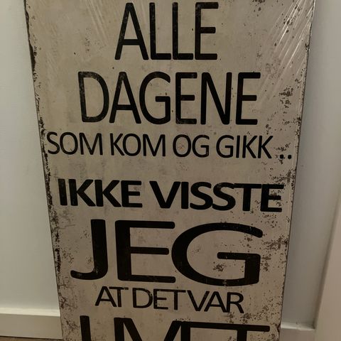 Nostalgisk bilde med tekst