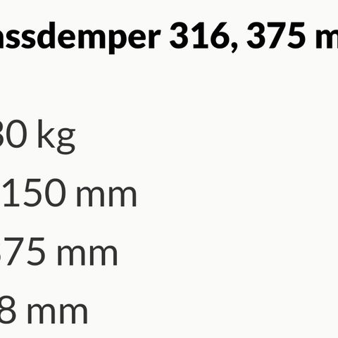 1852 gassdemper syrefast