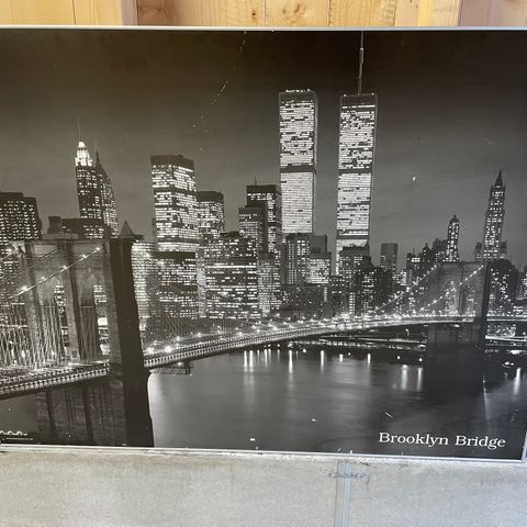 Big Brooklyn Bridge metallic framed picture