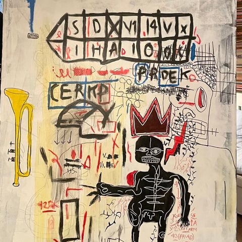 Maleri inspirert av Jean Michel Basquiat