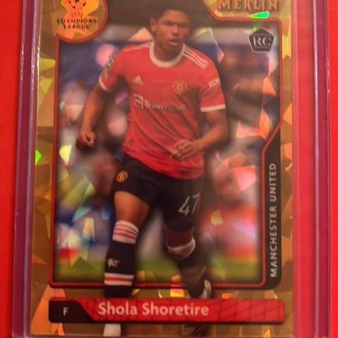 Shola Shoretier fotballkort Merlin gold crushed ice 20/50