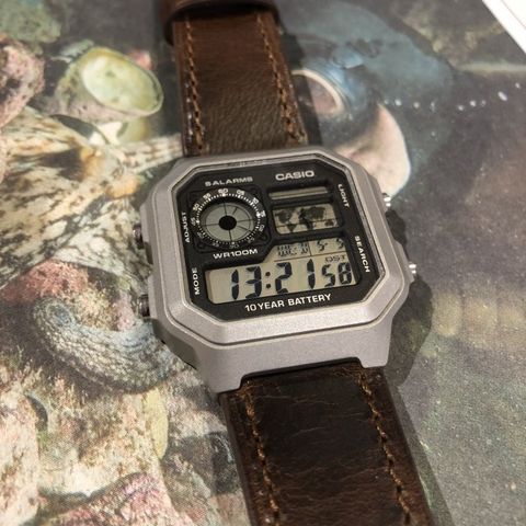 Casio AE1200 med Kranio design metal case (mineralglass)