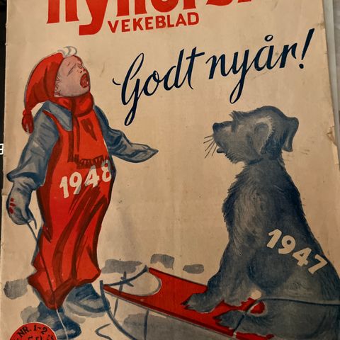 NYNORSK VEKEBLAD 1947 -1948 nr 1 og 2 - GOD NYTT ÅR