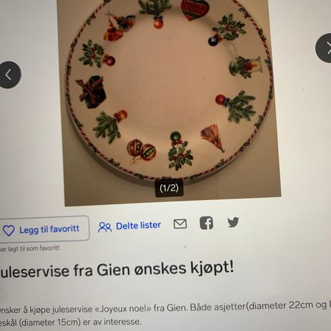 juleservise fra franske Gien