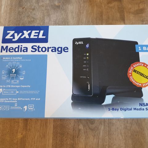 Helt ny ZyXEL Media Storage på opptil 2 TB selges. Nypris var 1498.