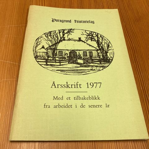 PORSGRUND HISTORIELAG - ÅRSSKRIFT 1977