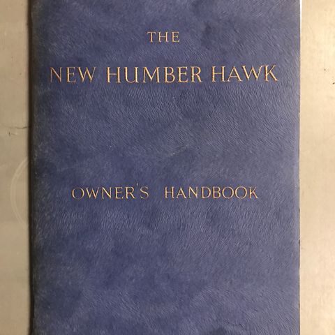 Instruksjonsbok for bil. New Humber Hawk