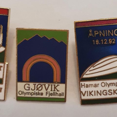 3 atk Lillehammer OL pins samlet pris 100kr