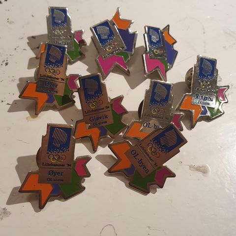 9 stk Lillehammer OL pins samlet pris 100kr