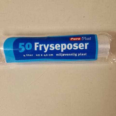 Vareparti. Frysepose, miljøvennlig plast, 4 liter