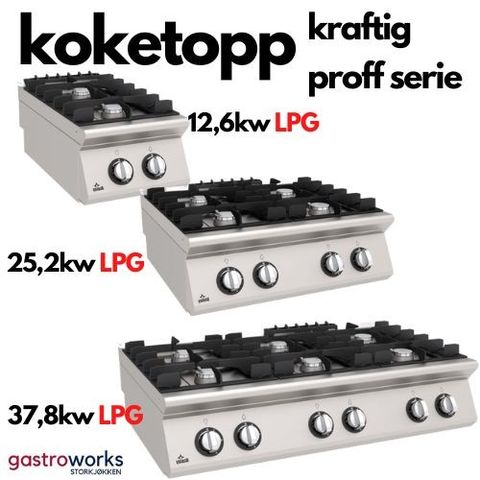Gass Koketopp - Atalay PROFF 730 SERIE - 2/4/6 Bluss - Gastroworks